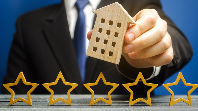 Concept image representing hotel star ratings